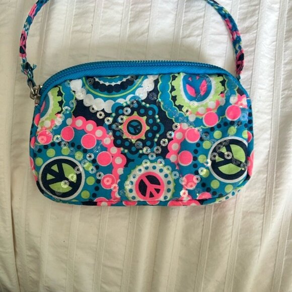 Justice Blue and Pink Clutch with Vibrant Pattern - Picture 6 of 11